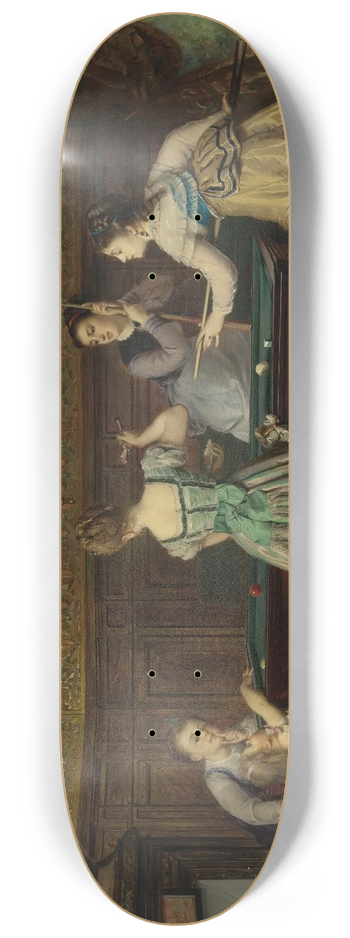 Charles Edouard Boutibonne - Ladies Playing Billiards 8.25 inch art skate deck