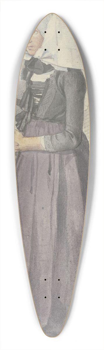 Jakob Becker - Woman with bonnet 39.3 inch art pintail longboard deck