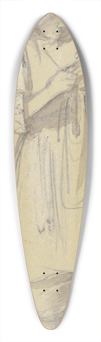 Jakob Frchtegott Dielmann - Barfiges Mdchen, strickend 39.3 inch art pintail longboard deck