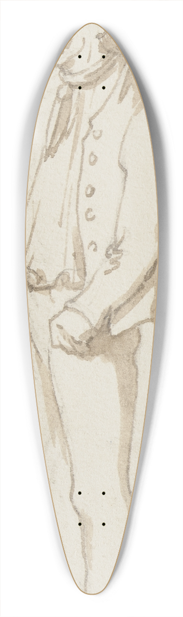 Jakob Frchtegott Dielmann - Farmer with a pointed hat 39.3 inch art pintail longboard deck