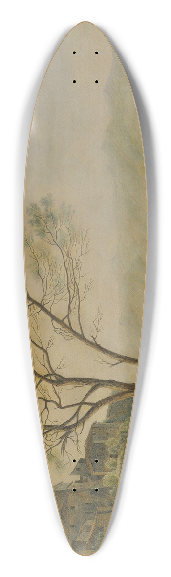 Jakob Philipp Hackert - Berglandschaft mit Pinien 39.3 inch art pintail longboard deck