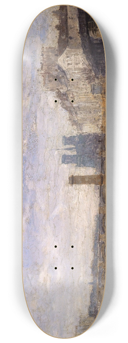 Charles-Emile Cuisin - Le Pont de la Tournelle, lIle Saint-Louis et lEstacade, vus de lle Louviers. 8.25 inch art skate deck