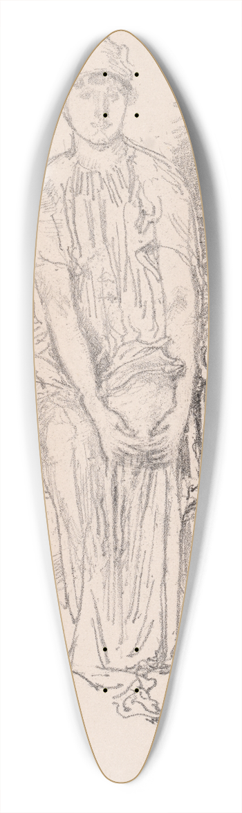 James Abbott McNeill Whistler - Figure Study 39.3 inch art pintail longboard deck