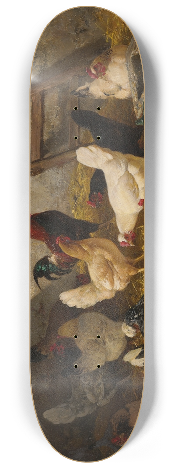 Charles Emile Jacque - The Hen-Roost 8.25 inch art skate deck