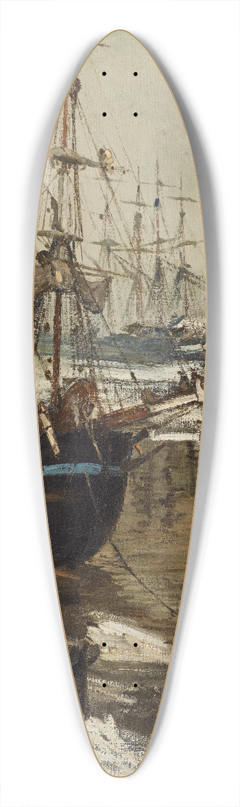 James Abbott McNeill Whistler - The Thames in Ice 39.3 inch art pintail longboard deck