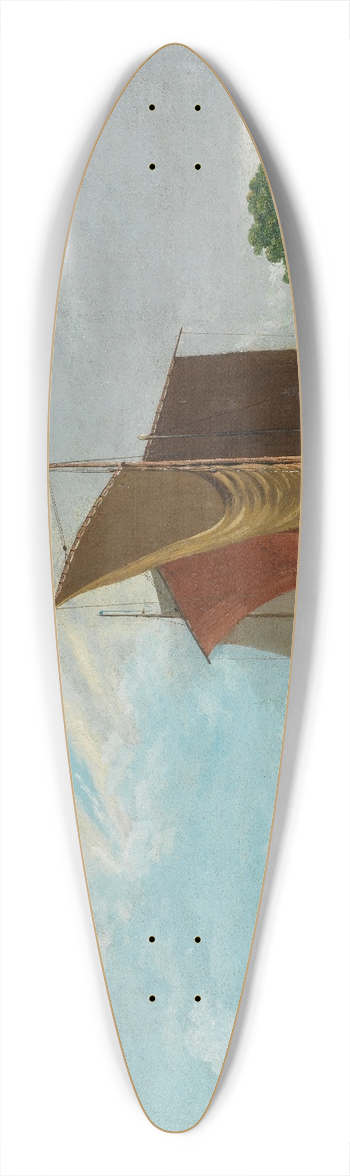 James Baker Pyne - Barges on a river 39.3 inch art pintail longboard deck