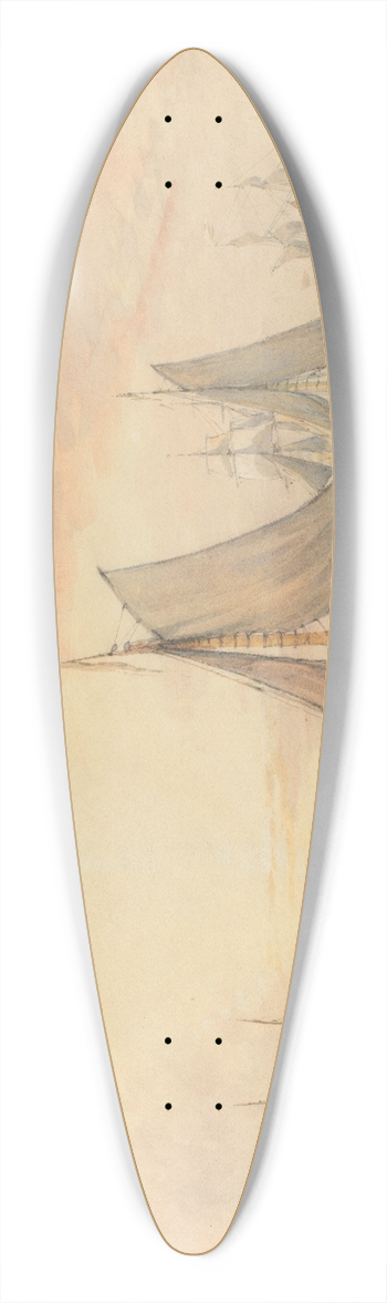 James Baker Pyne - Shipping in a Calm 39.3 inch art pintail longboard deck