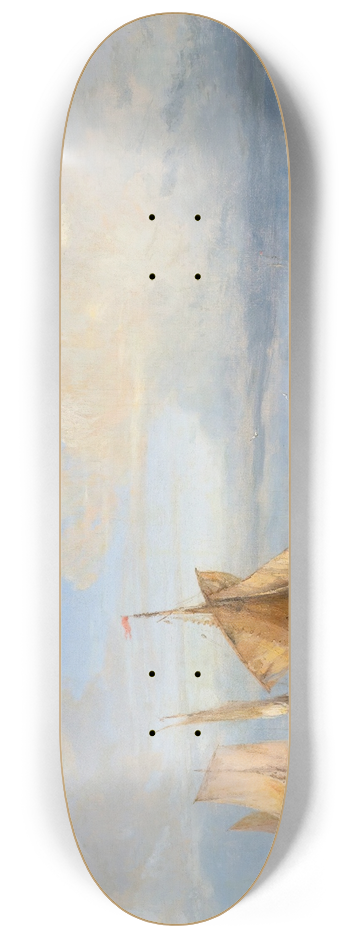 Charles Euphrasie Kuwasseg - UNLOADING THE CATCH 8.25 inch art skate deck