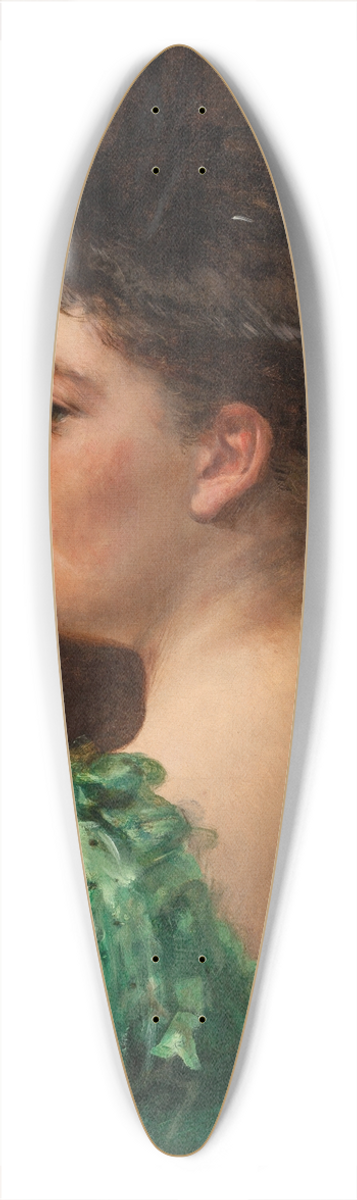 James Carroll Beckwith - The Green Dress 39.3 inch art pintail longboard deck