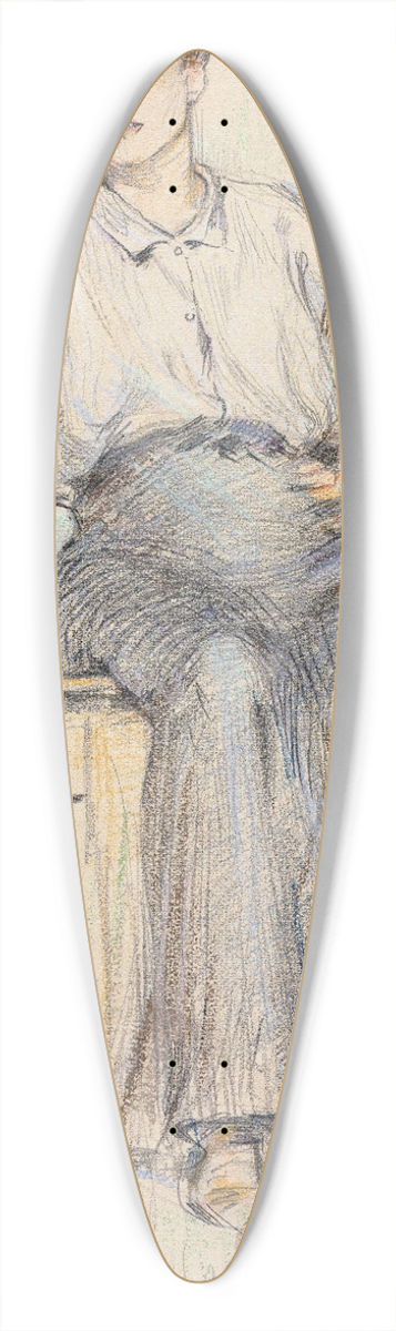 James Carroll Beckwith - The Toiler 39.3 inch art pintail longboard deck