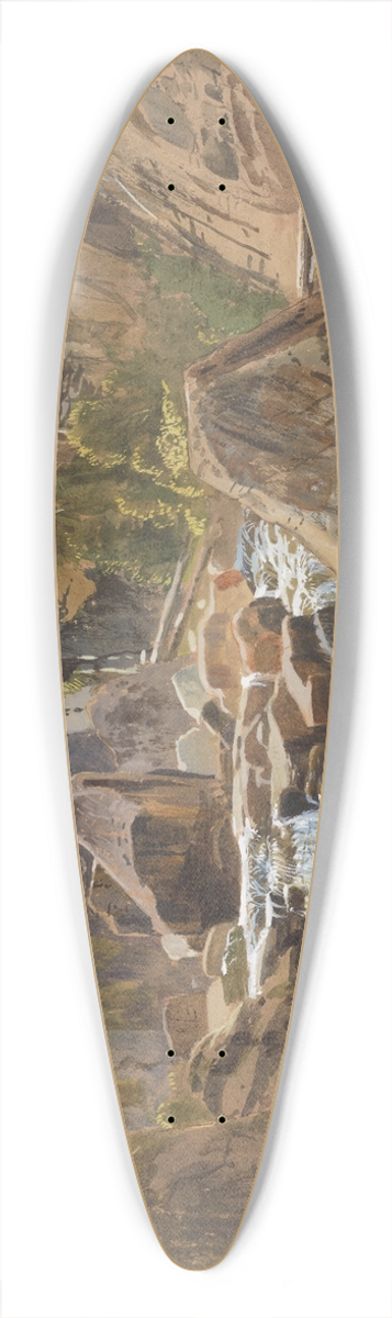 James David Smillie - On the Ausable 39.3 inch art pintail longboard deck