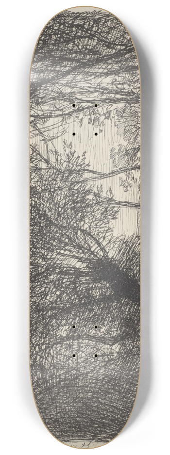 Charles Franois Daubigny - Cows in woods 8.25 inch art skate deck