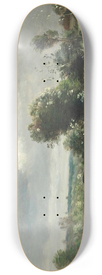 Charles Franois Daubigny - Ducklings On A Lake 8.25 inch art skate deck