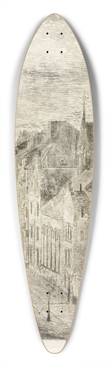 James Ensor - De Van Iseghemlaan in Oostende 39.3 inch art pintail longboard deck