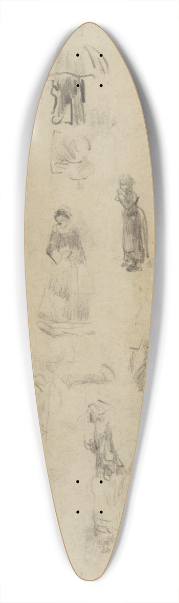 James Ensor - Ensors slapende moeder en figuren 39.3 inch art pintail longboard deck