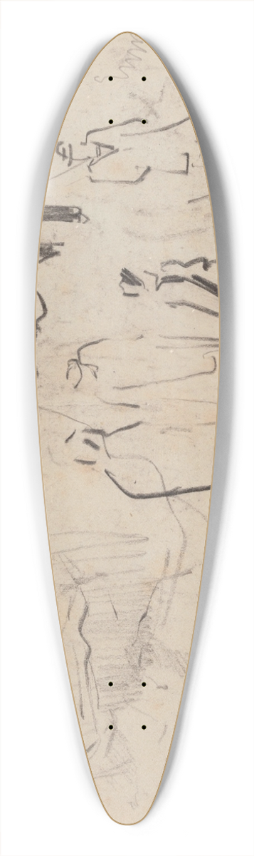 James Ensor - Hands, Silhouettes 39.3 inch art pintail longboard deck