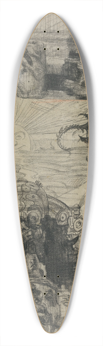 James Ensor - Hippogriff, Evil Spirits, Interior Elements 39.3 inch art pintail longboard deck