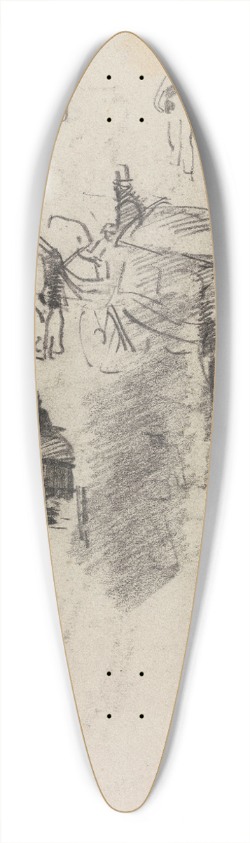 James Ensor - Horses and Silhouettes 39.3 inch art pintail longboard deck