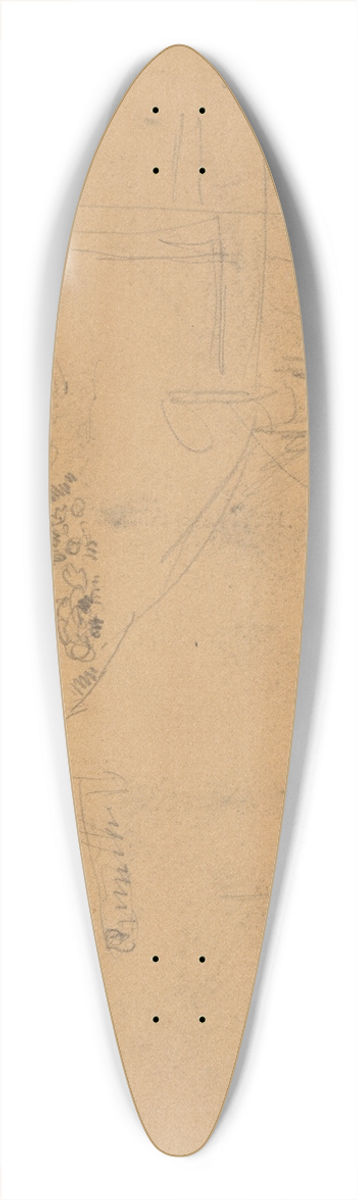 James Ensor - Landschapsfragment met waterrad en twee figuren 39.3 inch art pintail longboard deck
