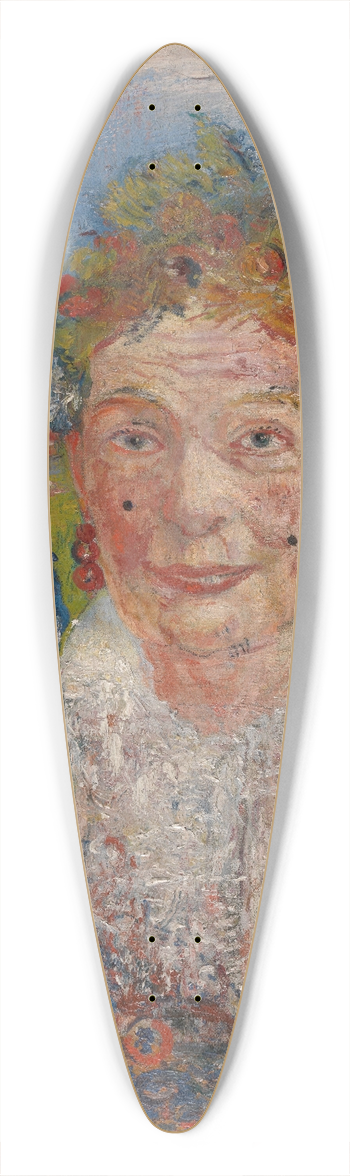 James Ensor - Old Lady with Masks 39.3 inch art pintail longboard deck