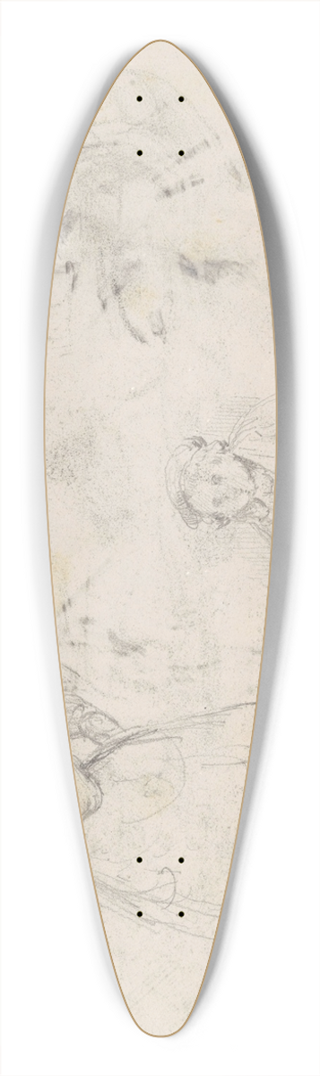 James Ensor - Old Woman and Child 39.3 inch art pintail longboard deck
