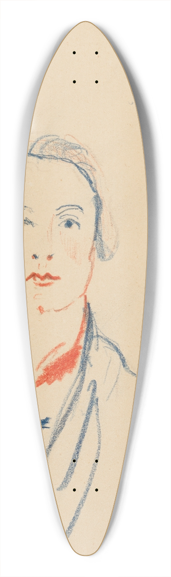James Ensor - Portrait de jeune femme 39.3 inch art pintail longboard deck