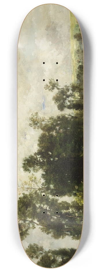 Charles Franois Daubigny - The Edge of the Pond 8.25 inch art skate deck