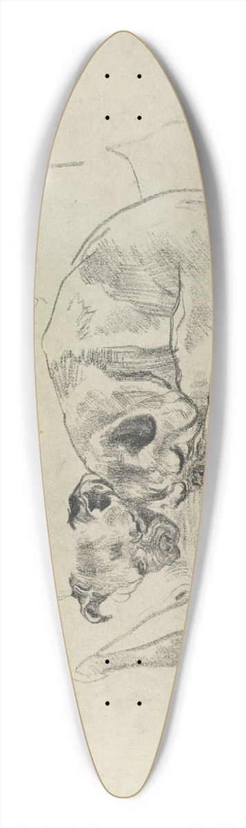James Ensor - Two Dogs 39.3 inch art pintail longboard deck