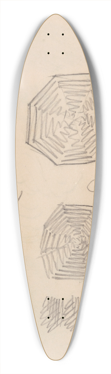 James Ensor - Two heads and a Spinning-Wheel 39.3 inch art pintail longboard deck