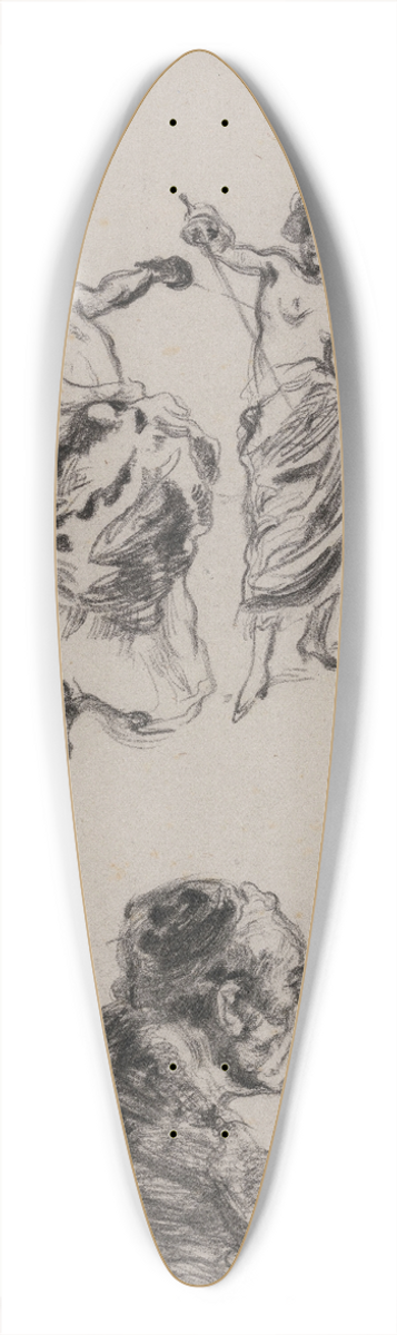 James Ensor - Two Women and a Theologist 39.3 inch art pintail longboard deck