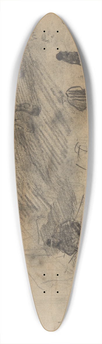 James Ensor - Wit paard, stoel en figuren 39.3 inch art pintail longboard deck