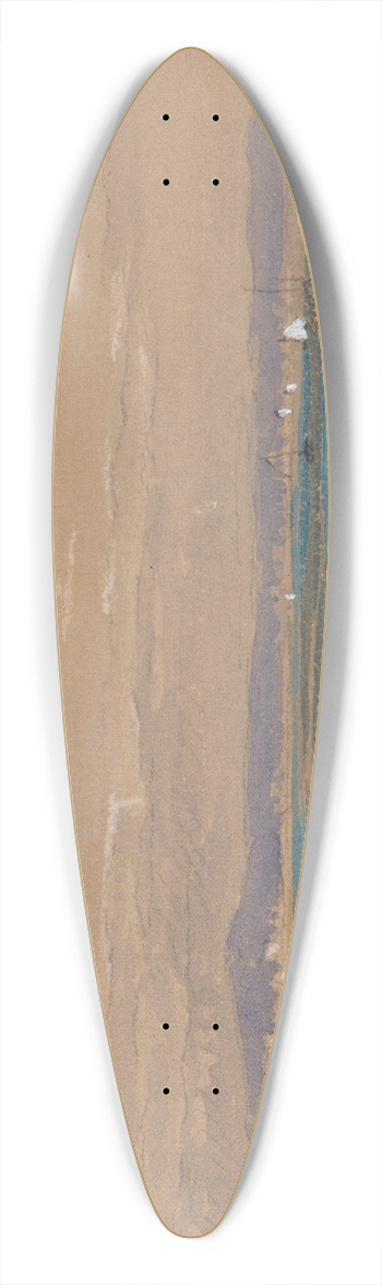 James Holland - Beach Scene with Figures by a Breakwater 39.3 inch art pintail longboard deck