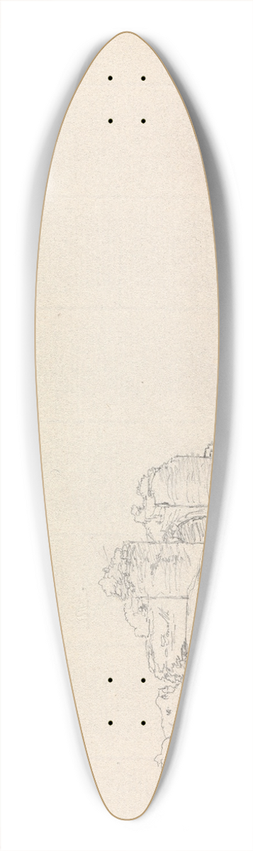 James Moore - Corfe Castle, Dorset 39.3 inch art pintail longboard deck