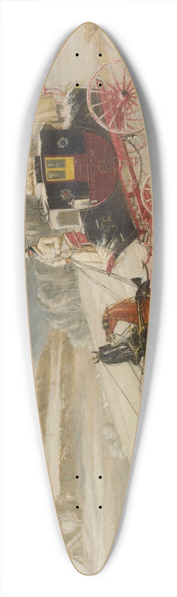 James Pollard - The London-Glasgow Royal Mail Coach Descending A Hill In A Snowstorm 39.3 inch art pintail longboard deck