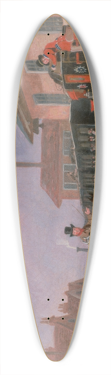 James Pollard - The Louth-London Royal Mail Travelling by Train from Peterborough East, Northamptonshire 39.3 inch art pintail longboard deck