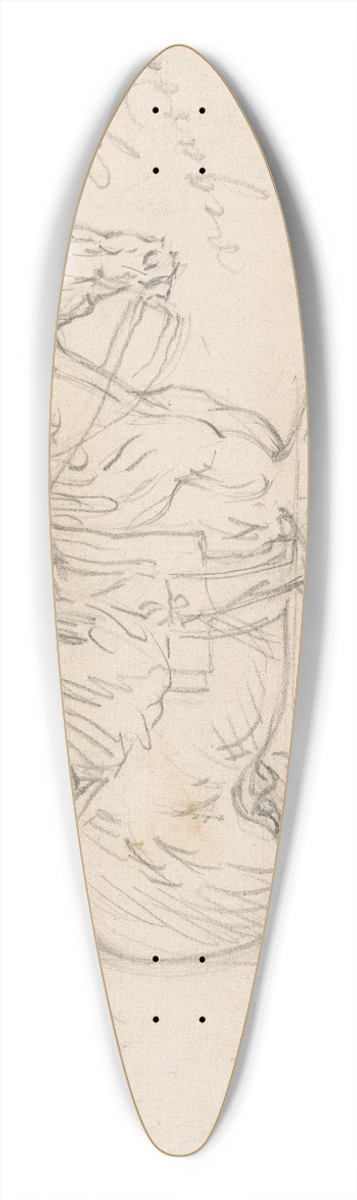 James Seymour - Horse and Rider Walking to Right 39.3 inch art pintail longboard deck