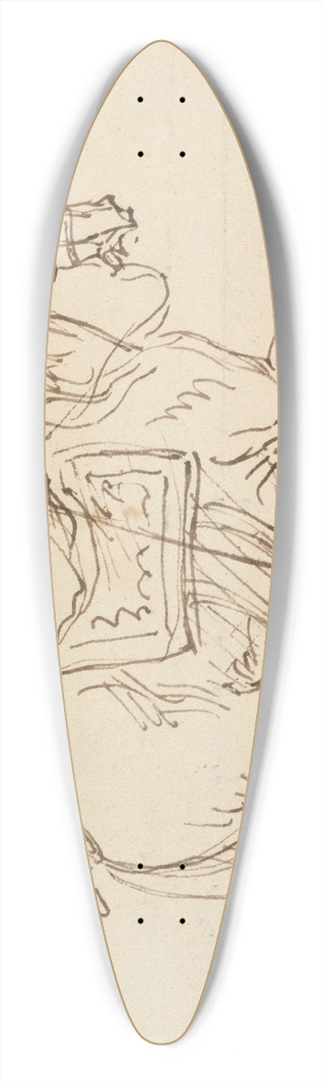 James Seymour - Woman Wearing a Tricorne Hat, Riding to Right 39.3 inch art pintail longboard deck