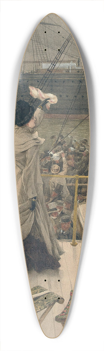 James Tissot - Goodbye, on the Mersey 39.3 inch art pintail longboard deck