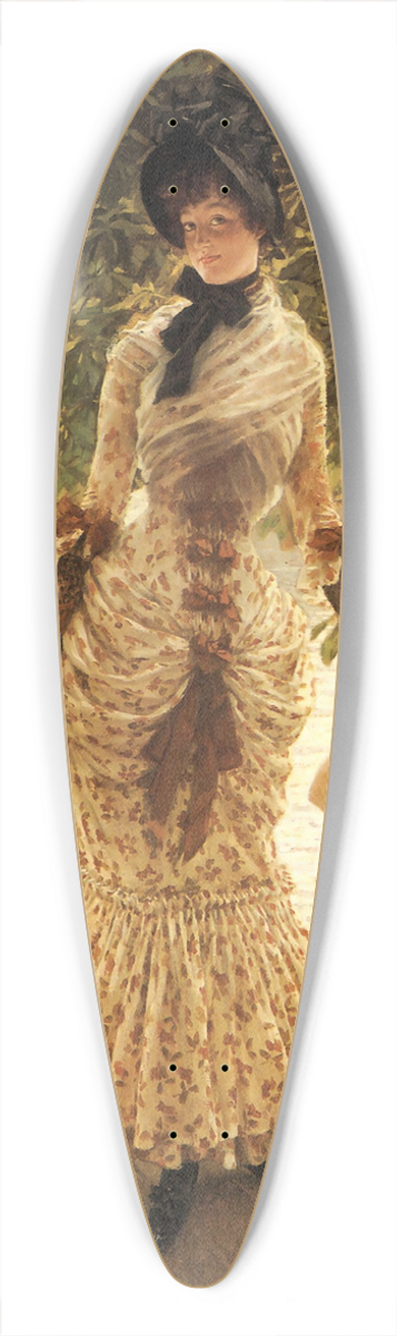 James Tissot - On the Thames 39.3 inch art pintail longboard deck
