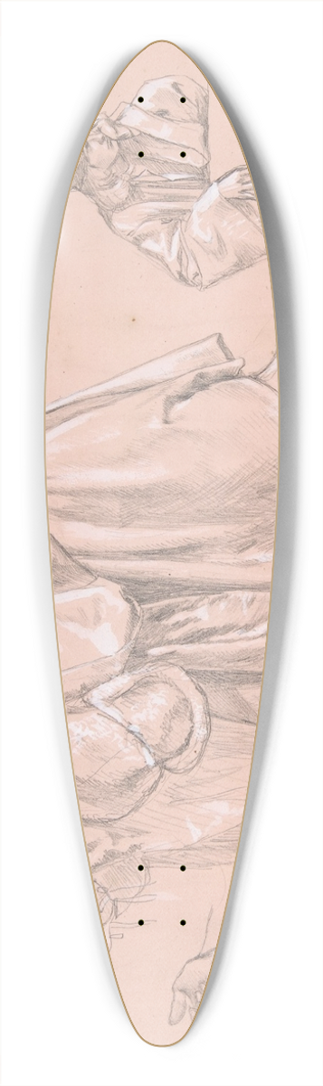 James Tissot - Study of a young man bending forward to kiss a hand, for the painting The Departure of the Prodigal Son 39.3 inch art pintail longboard deck