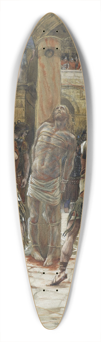James Tissot - The Scourging on the Front 39.3 inch art pintail longboard deck