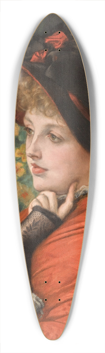 James Tissot - Type of Beauty; Portrait of Mrs. Kathleen Newton 39.3 inch art pintail longboard deck