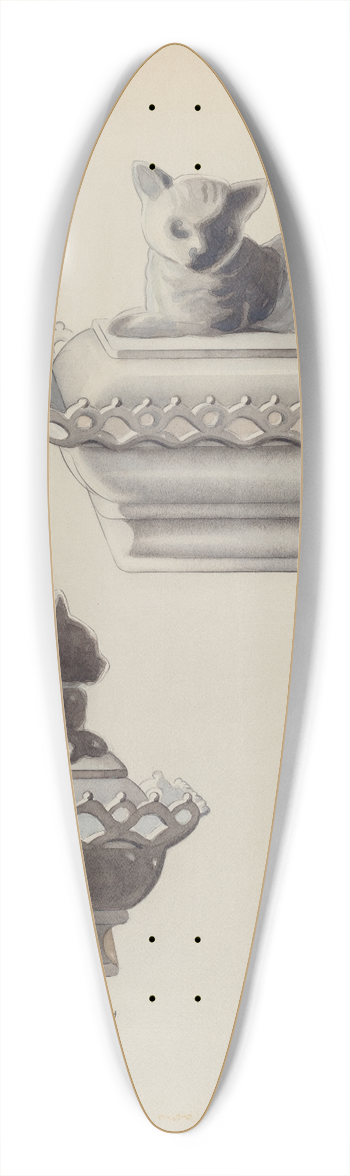James Vail - Covered Dish (Cat) 39.3 inch art pintail longboard deck