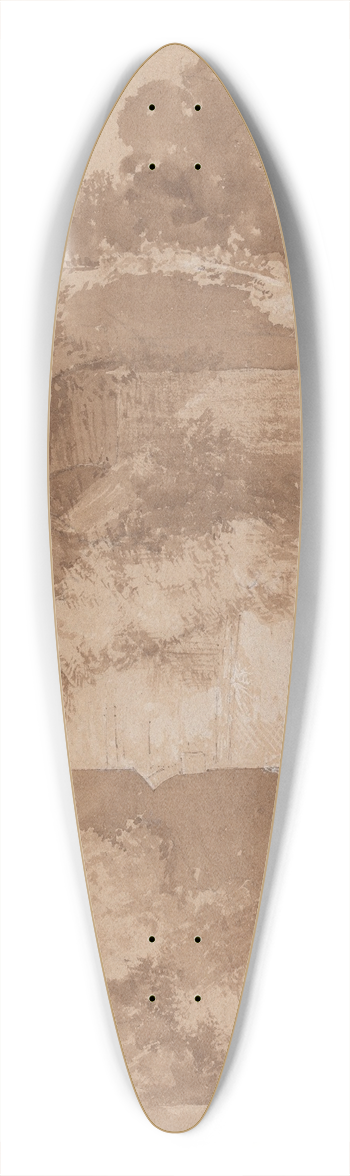 James William Giles - The Villa Adrianna, Rome 39.3 inch art pintail longboard deck