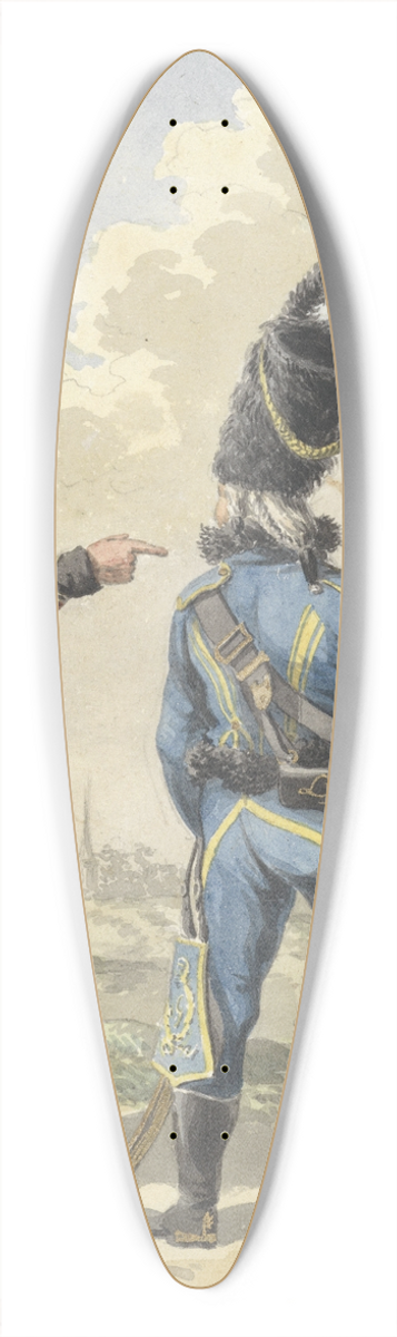 Jan Anthonie Langendijk - Twee staande militairen 39.3 inch art pintail longboard deck