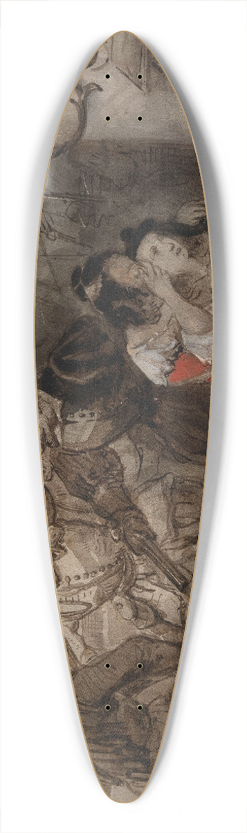 Jan August Hendrik Leys - The Spanish Fury at Antwerp 39.3 inch art pintail longboard deck
