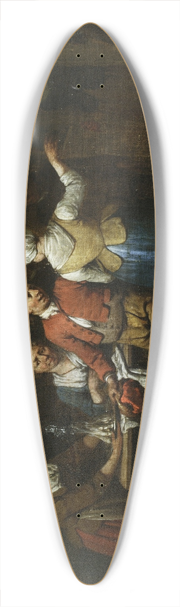 Jan Baptist Lambrechts - Dancing in front of a tavern 39.3 inch art pintail longboard deck
