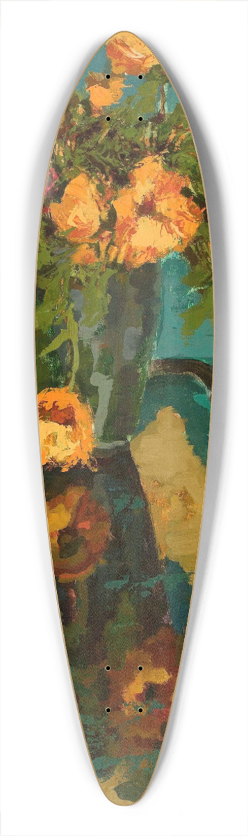 Jan Bohuszewicz - Bouquet of camomiles and a piano 39.3 inch art pintail longboard deck