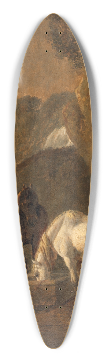 Jan Both - A Horse Drinking 39.3 inch art pintail longboard deck