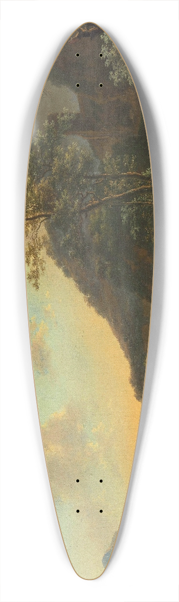 Jan Both - Italian Landscape with Ferry 39.3 inch art pintail longboard deck
